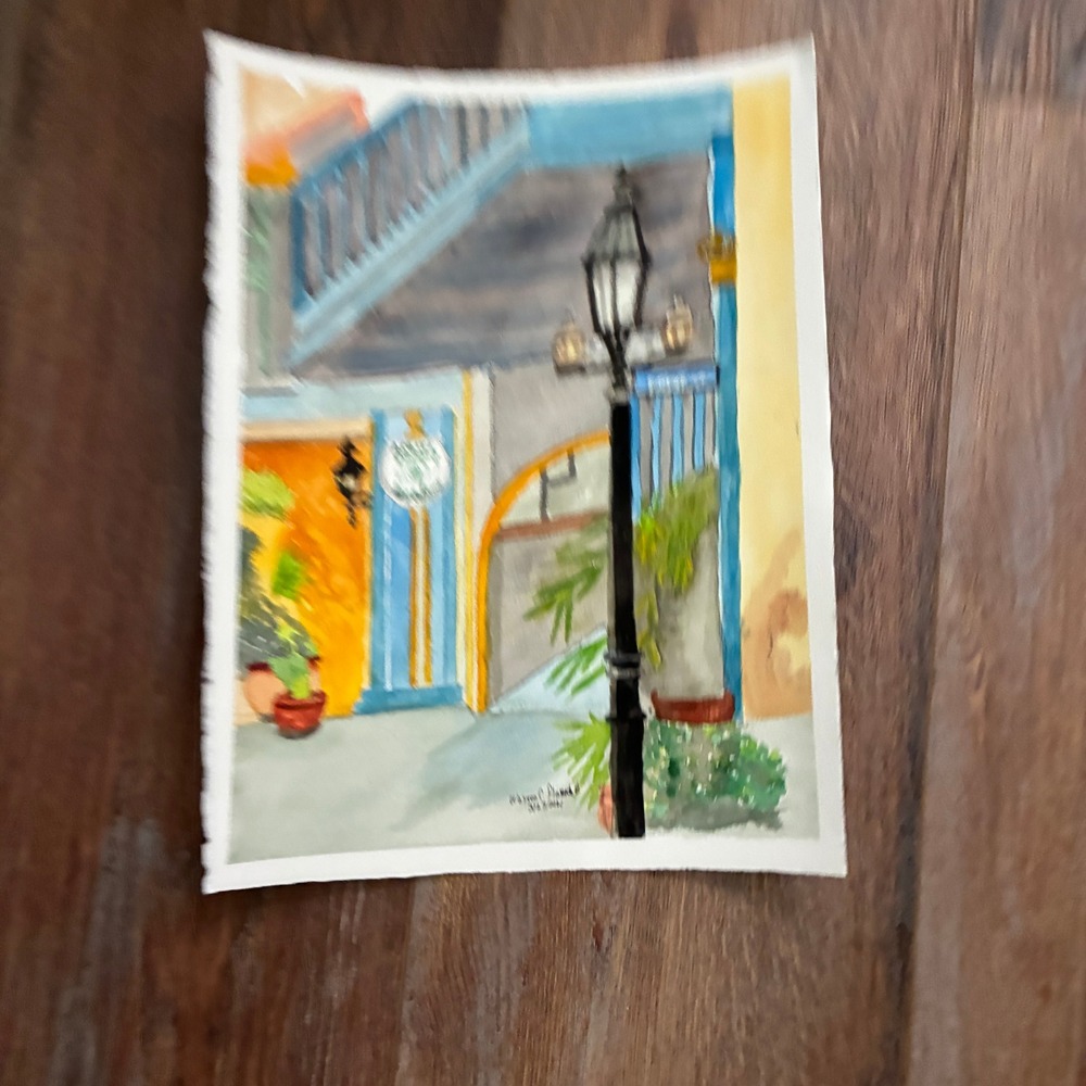Warren C Plauche New Orleans Court of Two Sisters Original Watercolor Painting